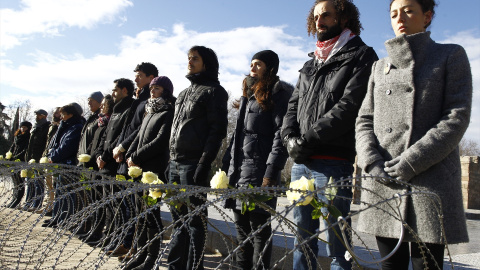 Acto homenaje de las víctimas de la tragedia de El Tarajal, a 16 de febrero de 2015, en Ceuta.