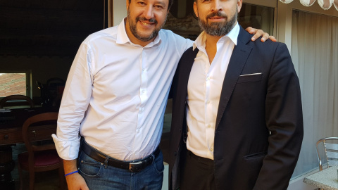 Encuentro entre los líderes de ultraderecha Matteo Salvini y Santiago Abascal en Roma. TWITTER/@Santi_ABASCAL