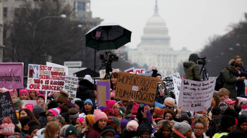 Otro aspecto de la Marcha de las mujeres en Nueva York . (JOSHUA ROBERTS | REUTERS)