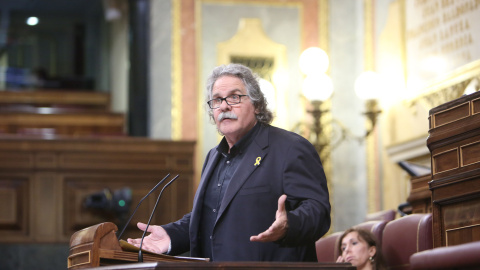 30/10/2018.- El exportavoz de ERC en el Congreso Joan Tardà durante su intervención en una sesión plenaria en el Congreso en 2018. Ricardo Rubio / Europa Press