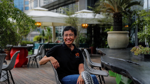 Maria Ressa, coganadora del Nobel de la Paz junto con el periodista ruso Dmitry Muratov, en Manila.