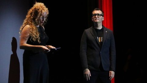 Mònica Garcia, directora general de la Fundació Sitges – Festival Internacional de Cinema Fantàstic de Catalunya, i Ángel Sala, director del certamen, el 7 d'octubre del 2021.