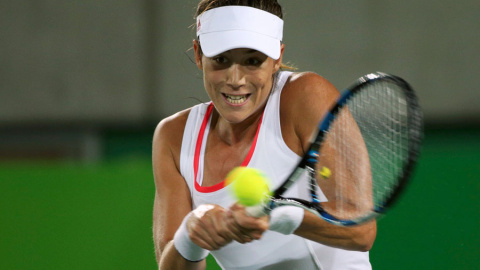 Muguruza, durante el partido ante Hibino. REUTERS/Kevin Lamarque