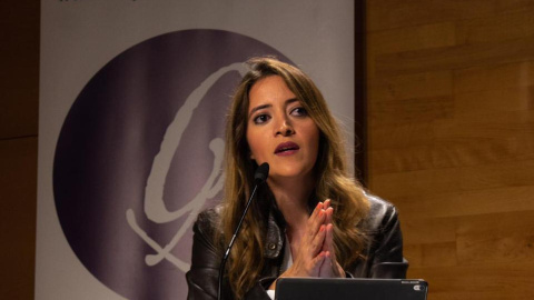 Xiomara Zelaya durante su ponencia en La Casa Encendida de Madrid.