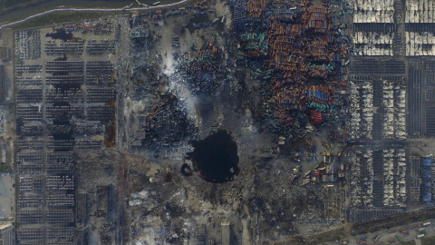 Vista aérea del lugar de la explosión. REUTERS