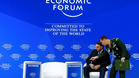 El presidenter de Brazil, Jair Bolsonaro, en su participación en el Foro Económico Mundial, en Davos (Suiza). REUTERS/Arnd Wiegmann