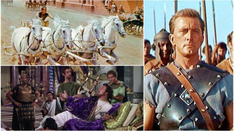 Imágenes de las películas 'Benn.Hur', 'Quo Vadis', y 'Espartaco'.