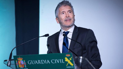 El ministro del Interior en la presentación de la campaña de la Guardia Civil "trabajoforzoso". EFE/Luca Piergiovanni