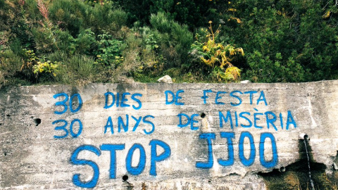 Pintada de rebuig als Jocs als Pirineus.