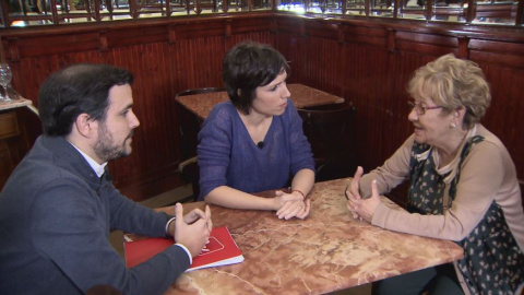 Pilar Roldán, Alberto Garzón y Marta Nebot