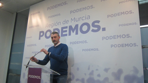 El secretario general de Podemos en la Región de Murcia, Óscar Urralburu. E.P.