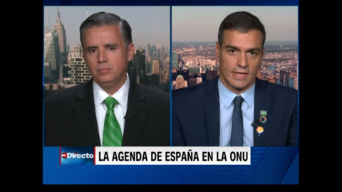 Pedro Sánchez en una entrevista con la cadena CNN