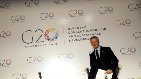 El ministro de Finanzas francés, Bruno Le Maire, en una conferencia de prensa durante la cumbre del G-20 en  Buenos Aires (Argentina). REUTERS/Marcos Brindicci