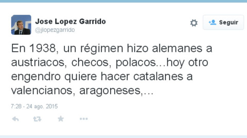 El tuit de López Garrido.