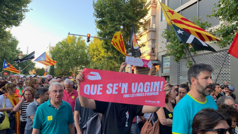 Assistents a la manifestació de Sabadellde suport als CDR empresonats. PÚBLIC