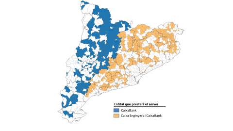 Mapa sobre les entitats que prestaran servei als municipis