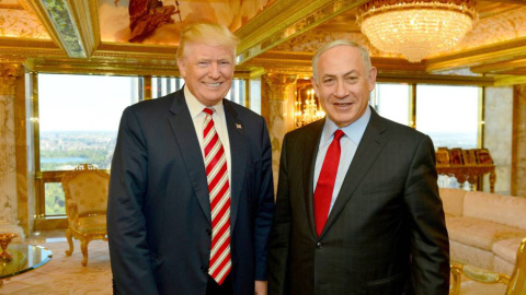 Donald Trump y Benjamin Netanyahu en una reunión en septiembre de 2016 en Nueva York. REUTERS