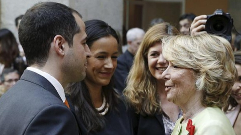 Esperanza Aguirre, junto a Begoña Villacís e Ignacio Aguado en una imagen de archivo. EFE