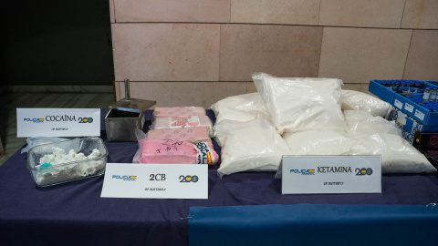 Cocaína, 'tusi' y ketamina incautadas durante una operación policial en Madrid, a 21 de junio de 2023.