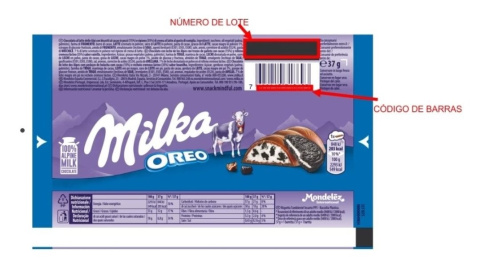 Imagen de una tableta de chocolate de Oreo de la marca Milka.