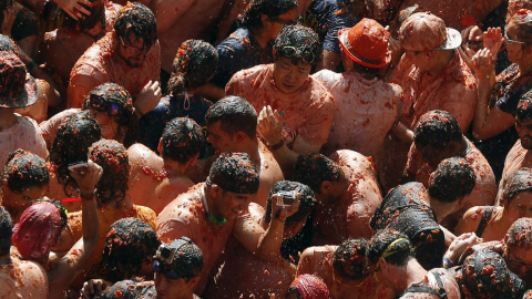 Imagen de la celebración de La Tomatina de este año 2015. EFE