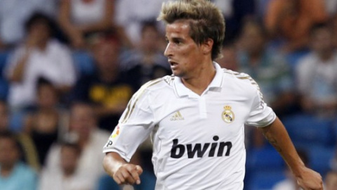 Coentrao, en un partido con el Real Madrid.