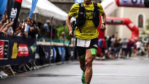 Pau Capell a l'arribada de l'UTMB. José Miguel Muñoz