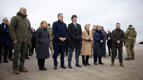 Líderes europeos y americanos viajan a Ucrania para conmemorar el segundo aniversario del comienzo de la invasión rusa.