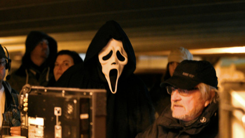 Wes Craven en el rodaje de 'Scream'.