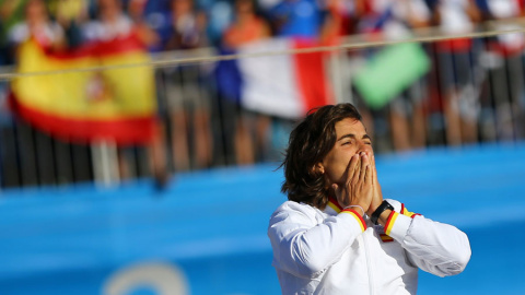 Chourraut celebra su victoria en los Juegos de Río. REUTERS/Ivan Alvarado