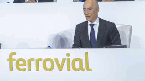 El presidente de Ferrovial, Rafael del Pino, en la última junta de accionistas de la constructora.