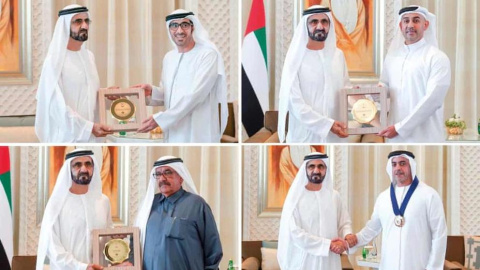 Mohamed bin Rashid el Maktum, jeque de Dubai y vicepresidente de los Emiratos Árabes Unidos durante la entrega de los premios a la igualdad de género.- OFICINA DE MEDIOS DE COMUNICACIÓN DE DUBAI