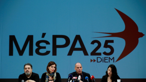 Yanis Varoufakis durante la presentación pública de MeRa25. REUTERS