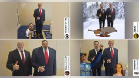 Los memes más tronchantes de la foto Trump y Abascal: "Parece una excursión al Museo de Cera"