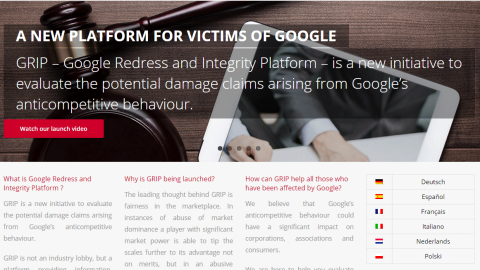 Grip, una plataforma para ayudar a las "víctimas" de Google a conseguir indemnizaciones