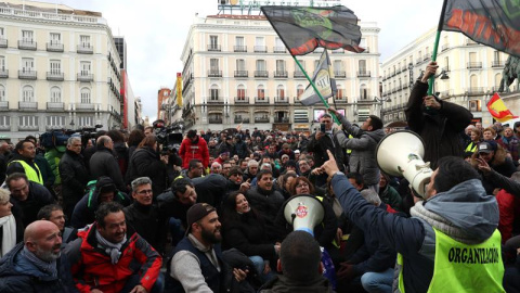 Concentración de los taxistas./EFE