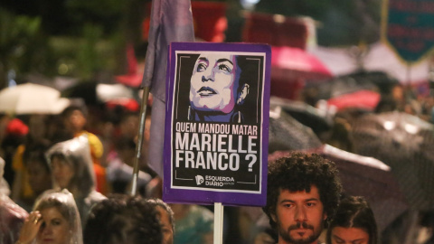 Foto de archivo de una concentración en protesta por el asesinato de Marielle Franco.