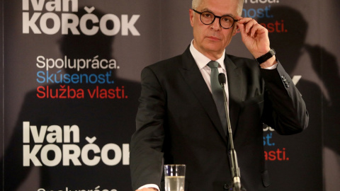 El candidato presidencial de Eslovaquia, Ivan Korcok, en Bratislava, Eslovaquia, el 23 de marzo de 2024.