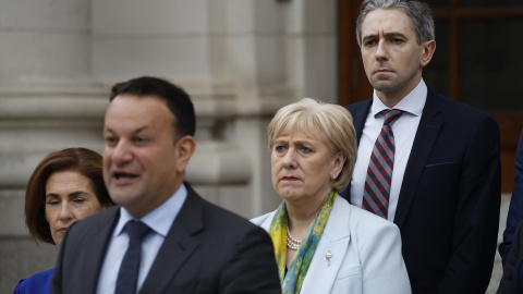 El actual ministro de Educación irlandés, Simon Harris, a 20 de marzo de 2024, en Dublín (Irlanda).