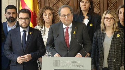 La declaració institucional de la Generalitat en suport dels presos.