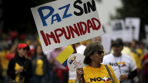 Una protesta campesina en Colombia pidiendo paz sin impunidad. REUTERS