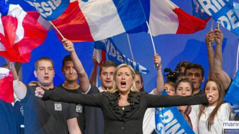 El apoyo al Frente Nacional de Marine Le Pen, que obtuvo un 18%, confirma la tendencia registrada en otros países de la UE como Austria, Finlandia y Dinamarca. Foto: EFE