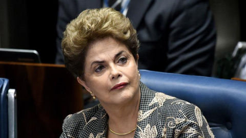 La presidenta suspendida de Brasil, Dilma Rousseff, durante su comparecencia en el Senado. - EFE