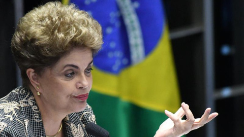 Dilma Rousseff durante su intervención en el Senado, este lunes./ EFE