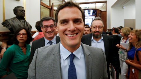 Albert Rivera, líder del partido Ciudadanos llegando al debate de investidura en el Congreso de los Diputados. REUTERS/Juan Medina