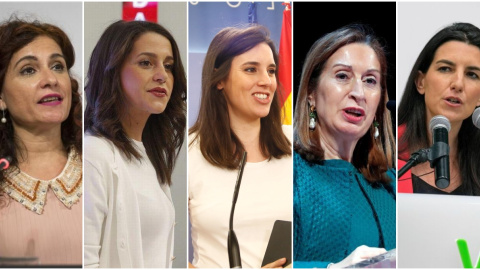 María Jesús Montero (PSOE), Inés Arrimadas (Ciudadanos), Irene Montero (Unidas Podemos), Ana Pastor (PP) y Rocío Monasterio (Vox)./ EFE