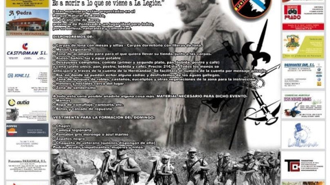 Cartel con el programa de la Hermandad de Caballeros de la Legión / Europa Press