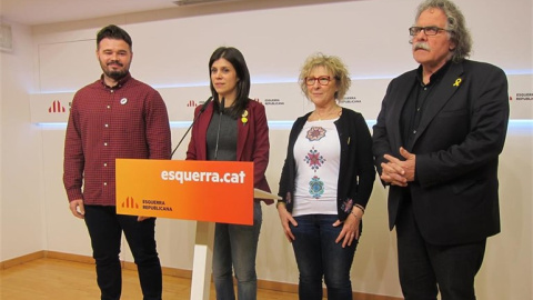 Dirigents d'ERC que han anunciat l'esmena a la totalitat als PGE. EUROPA PRESS