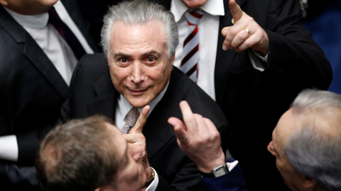 Michel Temer, tras jurar como nuevo presidente de Brasil. - REUTERS