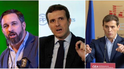 Abascal, Casado y Rivera. EFE